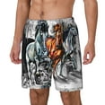 thumbnail image 1 of Goofa Four Running Horses Printed Men's Swim Trunks Board Shorts Quick Dry Mens Swimming Trunks with Compression Liner,Breathable Fit Hawaii Beach Shorts-Small, 1 of 9