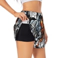 thumbnail image 1 of Goofa Four Running Horses Printed Women 2 in 1 Running Shorts,Quick Dry Athletic Workout Shorts,High Waisted Athletic Shorts with Liner Pockets-Small, 1 of 9