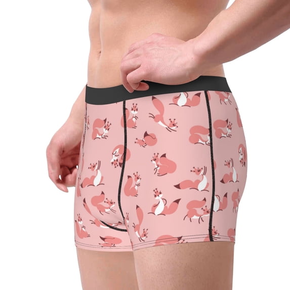 Goofa Fox Printed Men's Boxer Briefs Underwear, Moisture-Wicking Underwear, Trunk,Soft and Breathable Cotton Underwear-Medium