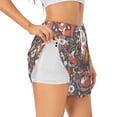 thumbnail image 1 of Goofa Foxes Printed Women 2 in 1 Running Shorts,Quick Dry Athletic Workout Shorts,High Waisted Athletic Shorts with Liner Pockets-Medium, 1 of 9