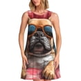 thumbnail image 1 of Goofa French Bulldog In Sunglasses for Summer Dresses for Women – Beach Floral Sundress, Casual Pockets Boho Tank Dress for Hot Days, 1 of 7