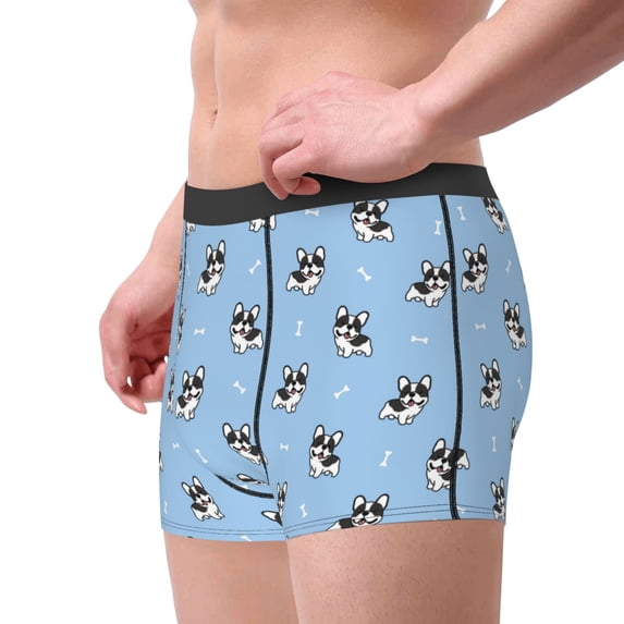 Goofa French Bulldog Puppy Printed Men's Boxer Briefs Underwear, Moisture-Wicking Underwear, Trunk,Soft and Breathable Cotton Underwear-XX-Large