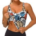 thumbnail image 1 of Goofa French Food Printed Sports Bras for Women, High Impact Running Bra Workout Crop Tank Tops Longline Sports Bra Push up-XX-Large, 1 of 9