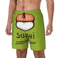 thumbnail image 1 of Goofa Fresh Sushi Printed Men's Swim Trunks Board Shorts Quick Dry Mens Swimming Trunks with Compression Liner,Breathable Fit Hawaii Beach Shorts-XX-Large, 1 of 9