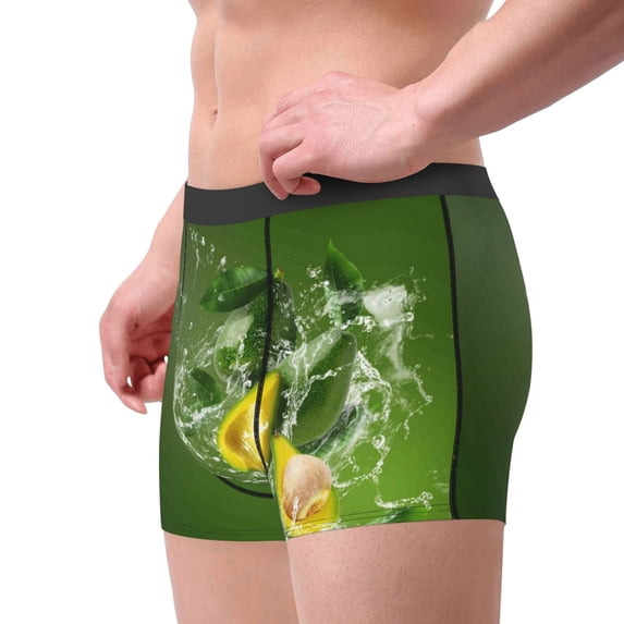 Goofa Friut Avocado Printed Men's Boxer Briefs Underwear, Moisture-Wicking Underwear, Trunk,Soft and Breathable Cotton Underwear-X-Large