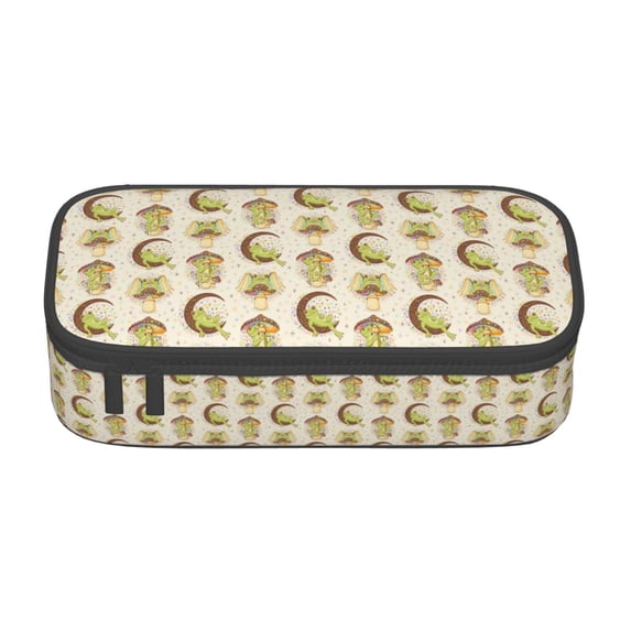 Goofa Frogs Pattern Pencil Case, Multi- Slot Pencil Pouch, Portable Pencil Bag, Pen Case for& Office