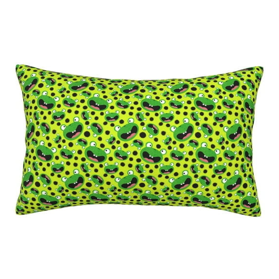 Goofa Frogs Pattern Pillow Case – Plush & Soft Cushion Cover, Hypoallergenic Throw Pillow Case for Comfortable Sleep with Envelope Closure-16"x24"