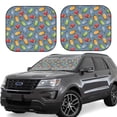 thumbnail image 1 of Goofa Fruit Ice Cream Pattern 2 Piece Car Windshield Sun Shade Foldable | Front Windshield Shade for Sun, Heat and UV Rays | Sunshade for Car Front Window-Medium, 1 of 7