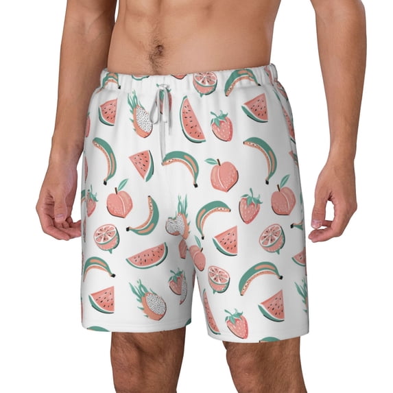 Goofa Fruit Printed Men's Swim Trunks Board Shorts Quick Dry Mens Swimming Trunks with Compression Liner,Breathable Fit Hawaii Beach Shorts-Medium