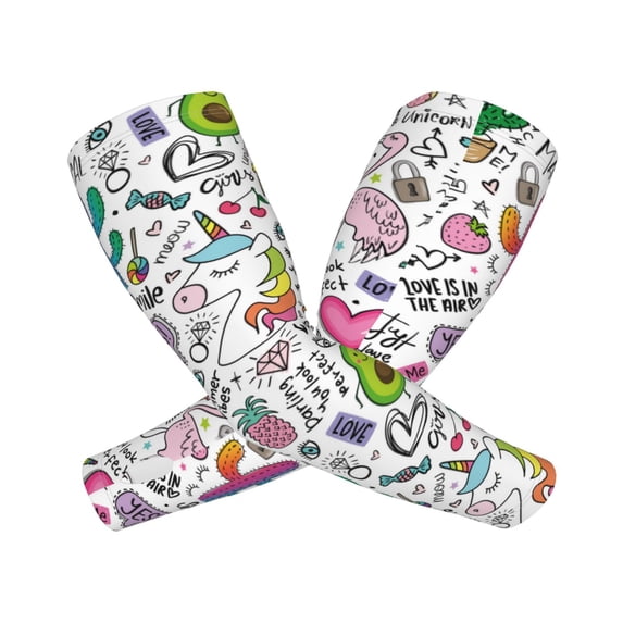 Goofa Fun Animal with Unicorn Pattern UV Sun Protection Arm Sleeves, UPF 50 Sports Cooling Arm Compression Sleeves for Men Women Teenager
