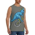 thumbnail image 1 of Goofa Fun Riding Dinosaur Printed Men's Sleeveless T-Shirt - Athletic Gym Workout Tank Top for Men - Moisture-Wicking, UPF 30+ Quick-Dry Muscle Tee-Small, 1 of 8