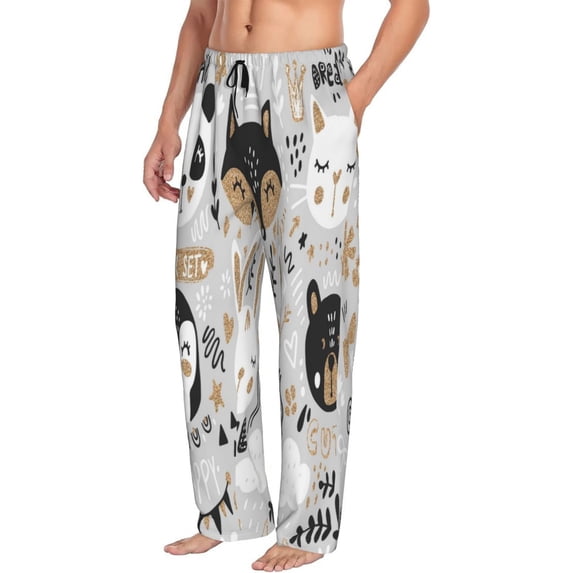 Goofa Funny Animals Series Printed Soft Pajama Pants for Men, Wide Leg Comfy Casual Lounge Yoga Pants-X-Large