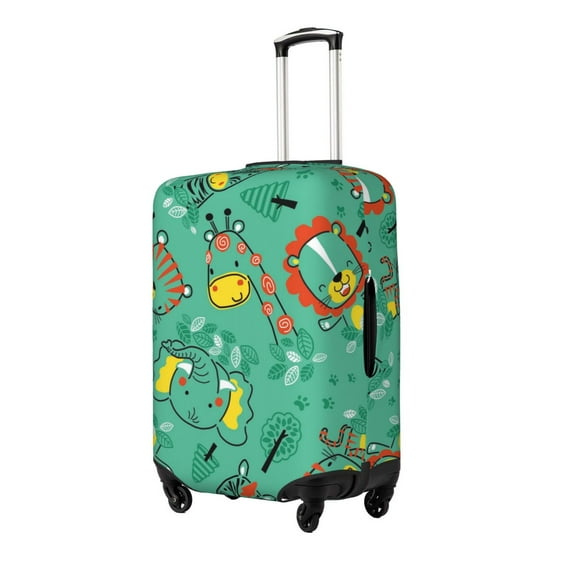 Goofa Funny Animals in Jungle Pattern Luggage Covers For Suitcase,Suitcase Cover Protector Fit 18-32 Inch Luggage-