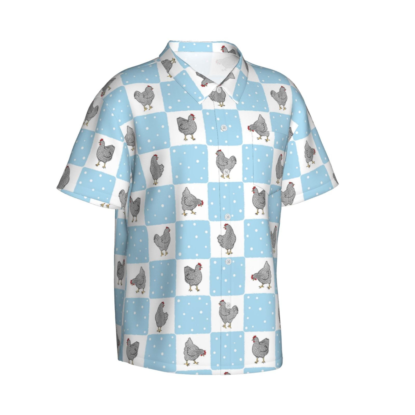 Goofa Funny Chicken Hawaiian Shirt for Men, Unisex Summer Beach Casual