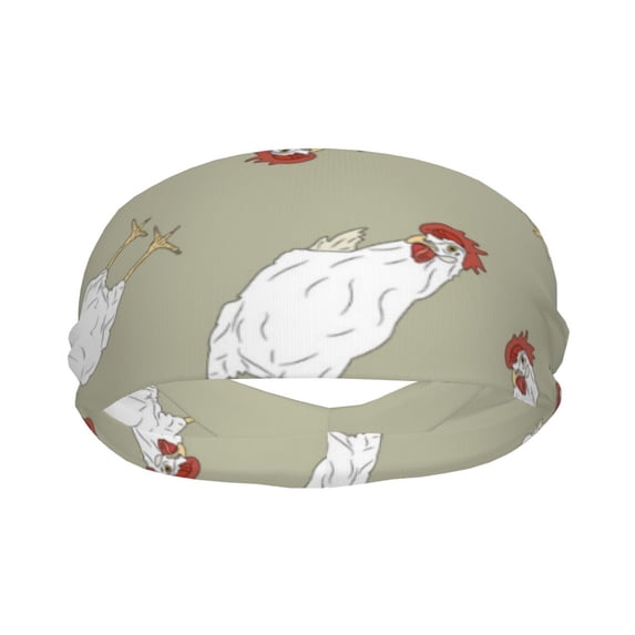 Goofa Funny Chicken Pattern Sweatbands Sports Headband for Men & Women,Moisture Wicking Athletic headband,Breathable Sweatband,Sports accessories,Workout gear