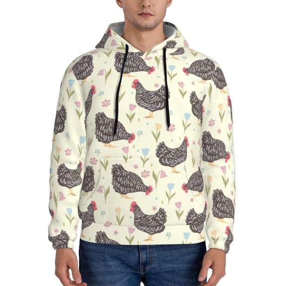 Goofa Funny Chicken for Men's Hooded Sweatshirt - Lightweight Pullover Hoodie with Kangaroo Pocket, Perfect for Everyday Wear-Small