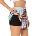 thumbnail image 1 of Goofa Funny Christmas Gnome Printed Women 2 in 1 Running Shorts,Quick Dry Athletic Workout Shorts,High Waisted Athletic Shorts with Liner Pockets-Large, 1 of 9