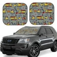 thumbnail image 1 of Goofa Funny Construction Pattern 2 Piece Car Windshield Sun Shade Foldable | Front Windshield Shade for Sun, Heat and UV Rays | Sunshade for Car Front Window-Medium, 1 of 7