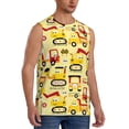 thumbnail image 1 of Goofa Funny Construction Vehicles Printed Men's Sleeveless T-Shirt - Athletic Gym Workout Tank Top for Men - Moisture-Wicking, UPF 30+ Quick-Dry Muscle Tee-XX-Large, 1 of 8