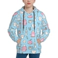 thumbnail image 1 of Goofa Funny Cute Teeth Pattern Hooded Sweatshirt for Youth Trendy youth sweatshirt Casual Hoodie for Boys and Girls-Medium, 1 of 6