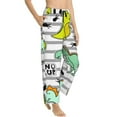 thumbnail image 1 of Goofa Funny Dinosaurs on Stripes Printed Soft Pajama Pants for Women, Wide Leg Comfy Casual Lounge Yoga Pants-Medium, 1 of 9