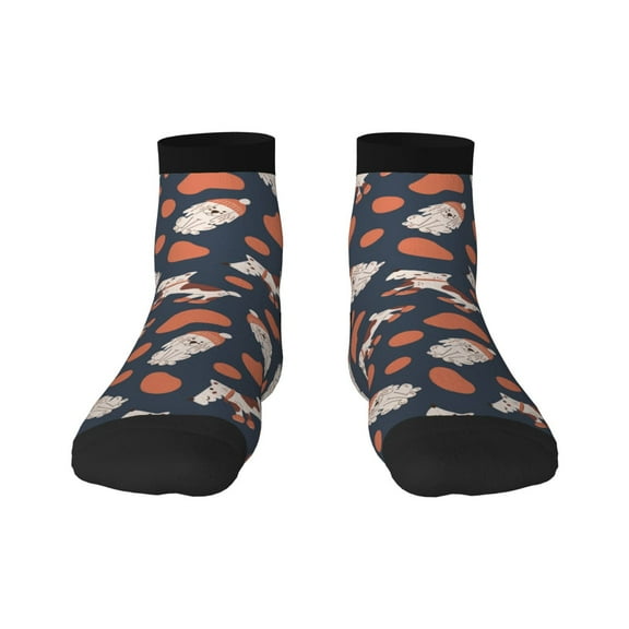 Goofa Funny Dogs Pattern Non Slip Socks with Grips for Elderly, Crew Socks Yoga Hospital Socks Cushioned Sole Gripper Socks for Men Women