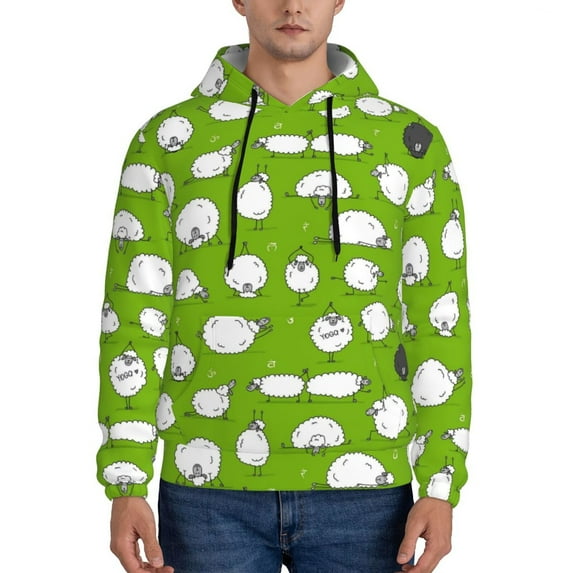 Goofa Funny Sheep Doing Yoga for Men's Hooded Sweatshirt - Lightweight Pullover Hoodie with Kangaroo Pocket, Perfect for Everyday Wear-Small