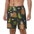 thumbnail image 1 of Goofa Funny Sloths In The Forest Printed Men's Swim Trunks Board Shorts Quick Dry Mens Swimming Trunks with Compression Liner,Breathable Fit Hawaii Beach Shorts-3X-Large, 1 of 9