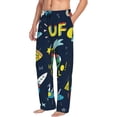 thumbnail image 1 of Goofa Funny Spaceships Printed Soft Pajama Pants for Men, Wide Leg Comfy Casual Lounge Yoga Pants-Large, 1 of 9