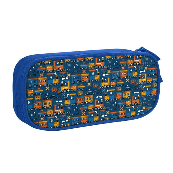 Goofa Funny Steam Train Pattern Big Capacity Pencil Pen Case Office College Large Storage High Capacity Bag Pouch Holder Box Organizer