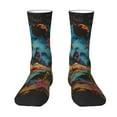 thumbnail image 1 of Goofa Galactic Jungle Dinosaurs Printed Men's Crew Socks, Soft Durable Breathable Moisture-Wicking with Odor Control Cotton socks, 1 of 9