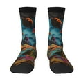 thumbnail image 1 of Goofa Galactic Jungle Dinosaurs Printed Men's Crew Socks, Soft Durable Breathable Moisture-Wicking with Odor Control Cotton socks, 1 of 9