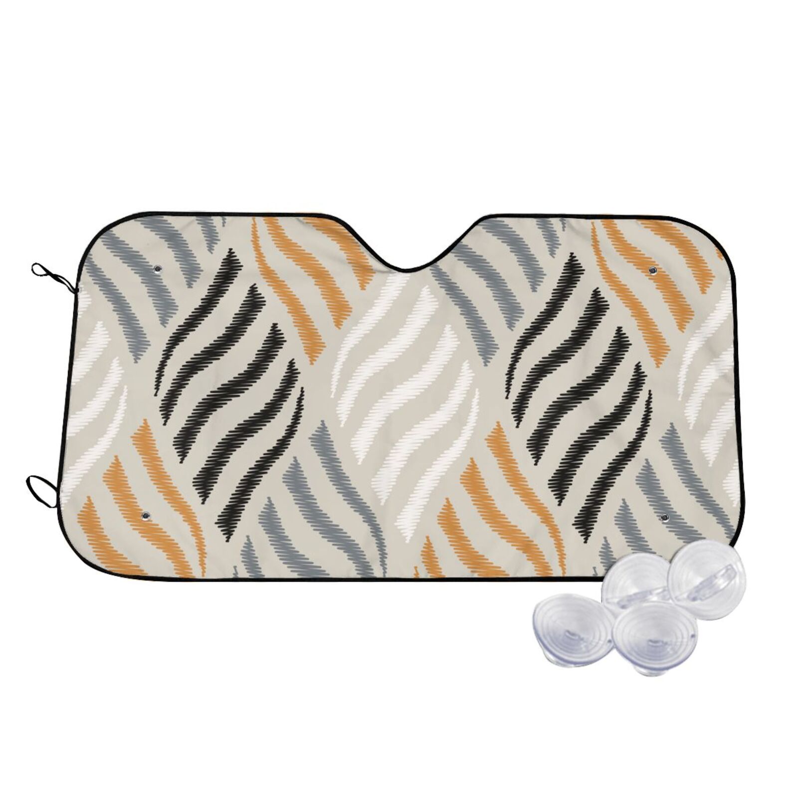 Goofa Geometric Printed Car Windshield Sunshade,Foldable Reflective Sun