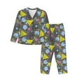 thumbnail image 1 of Goofa Geometric Printed Women’s 2 Piece Pajama Set Super,Pajamas Women's Long Sleeve Sleepwear Soft Button Down Loungewear Pjs Lounge Set Nightwear-Small, 1 of 9