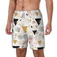 thumbnail image 1 of Goofa Geometric Triangle Printed Men's Swim Trunks Board Shorts Quick Dry Mens Swimming Trunks with Compression Liner,Breathable Fit Hawaii Beach Shorts-Medium, 1 of 9