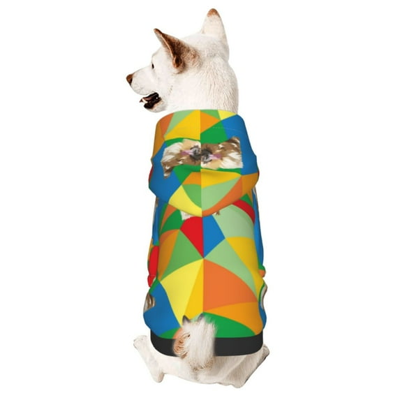 Goofa German Shepherd Dog Pattern Small Dog Sweater Hoodies Pet Grey Hooded Soft Fleece Sweatshirts with Pocket Fall Winter Puppy Cat Sweaters Warm Clothes-XX-Large