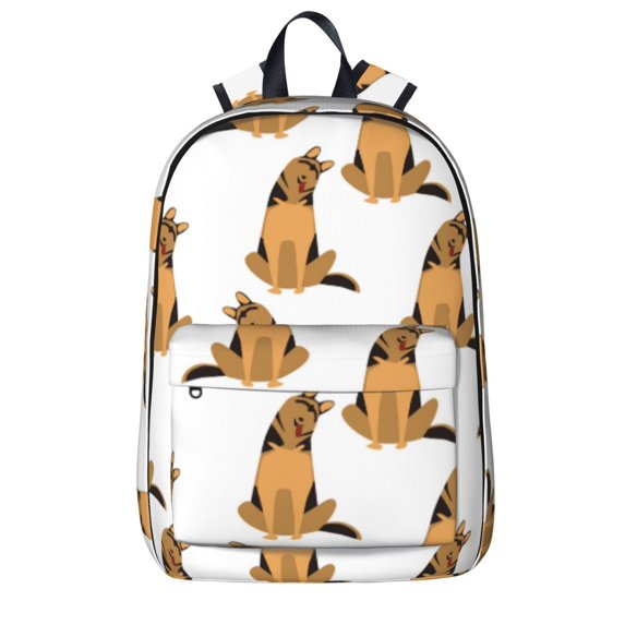 Goofa German Shepherd Dog Printed Backpack,Laptop Backpack,Durable Anti-Theft Travel Work Backpack,Water-resistant Backpack
