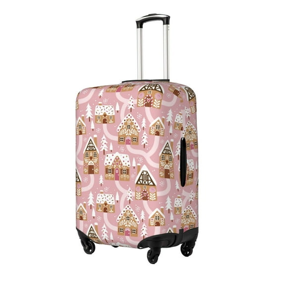 Goofa Gingerbread Houses Pink Wonderland Pattern Luggage Covers For Suitcase,Suitcase Cover Protector Fit 18-32 Inch Luggage-X-Large