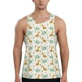 thumbnail image 1 of Goofa Giraffe And Elephant Pattern Men's Workout Tank Top Slim-Fit Tank Quick Dry Fit Muscle Tank Top Beach Tank Top Bodybuilding Sleeveless T Shirt-X-Large, 1 of 7