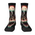 thumbnail image 1 of Goofa Glitch Screaming Skull Printed Men's Crew Socks, Soft Durable Breathable Moisture-Wicking with Odor Control Cotton socks, 1 of 9