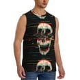 thumbnail image 1 of Goofa Glitch Screaming Skull Printed Men's Sleeveless T-Shirt - Athletic Gym Workout Tank Top for Men - Moisture-Wicking, UPF 30+ Quick-Dry Muscle Tee-, 1 of 8