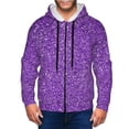 thumbnail image 1 of Goofa Glitter Purple Pattern Mens Full-zip Hoodie, Zip-up Pullover Hooded Sweatshirt, Kangaroo Pocket Hoodie Ideal for Daily Wear, Travel, and Home-, 1 of 5