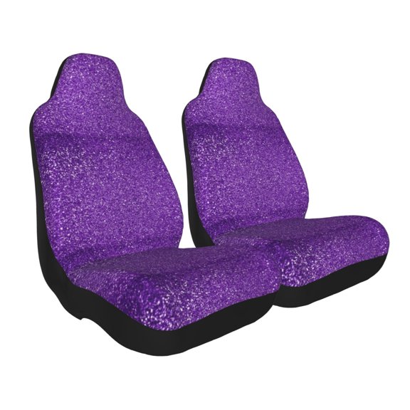 Goofa Glitter Purple Printed Car Seat Covers, Automotive Seat Covers for Cars Trucks and SUVs, Quick Setup Universal Fit Elastic Seat Covers-1