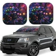 thumbnail image 1 of Goofa Glowing Chameleon Fantasy Art Pattern 2 Piece Car Windshield Sun Shade Foldable | Front Windshield Shade for Sun, Heat and UV Rays | Sunshade for Car Front Window-Large, 1 of 7