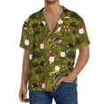 thumbnail image 1 of Goofa Gnomes Playing in the Garden Printed Men's Casual Short-sleeved Shirt,Lightweight Breathable Button-down,Summer Casual men's top,Versatile Fashion shirt-X-Large, 1 of 7