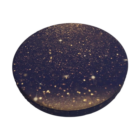 Goofa Gold Black Glitter Printed Stool Covers Round, Waterproof Round Bar Stool Covers Anti-Slip Round Bar Stool Seat Cover with Elastic Bands Durable -13 inch