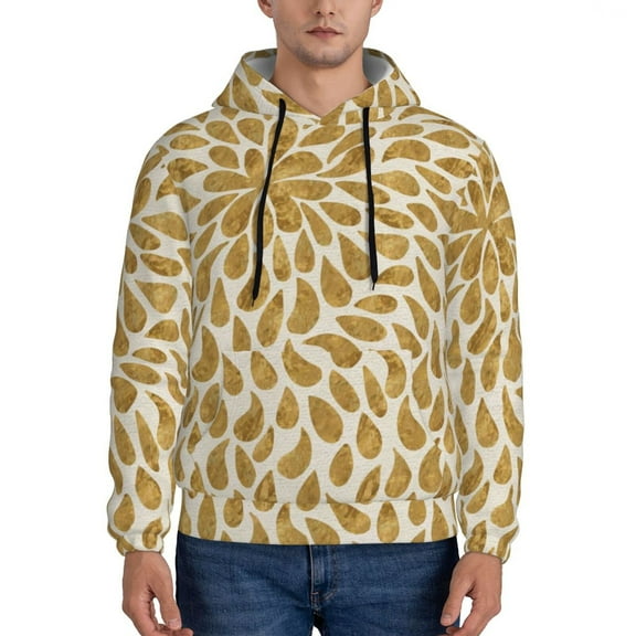 Goofa Gold Drops for Men's Hooded Sweatshirt - Lightweight Pullover Hoodie with Kangaroo Pocket, Perfect for Everyday Wear-X-Large