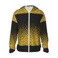 thumbnail image 1 of Goofa Gold Glitter Gradient Printed Women's UPF 50+ Sun Protection Hoodie Jacket Lightweight Long Sleeve Sun Shirt for Women with Pocket Hiking Outdoor-X-Large, 1 of 9