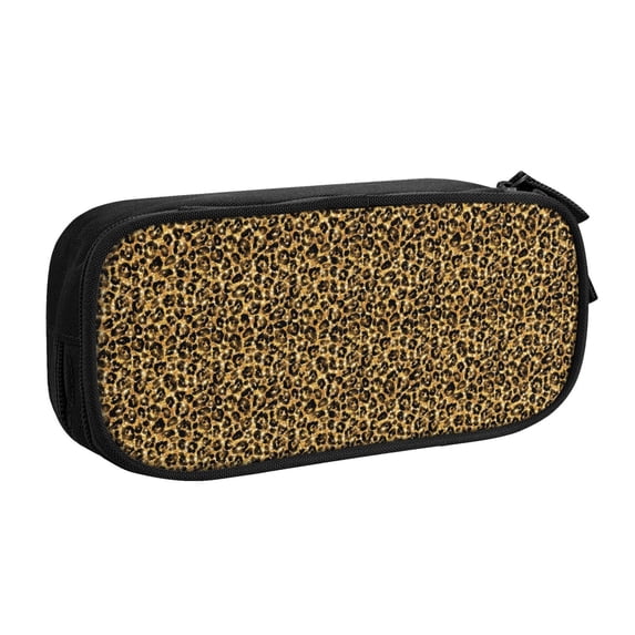Goofa Gold Glitter Leopard Pattern Big Capacity Pencil Pen Case Office College Large Storage High Capacity Bag Pouch Holder Box Organizer