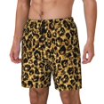 thumbnail image 1 of Goofa Gold Glitter Leopard Printed Men's Swim Trunks Board Shorts Quick Dry Mens Swimming Trunks with Compression Liner,Breathable Fit Hawaii Beach Shorts-, 1 of 9